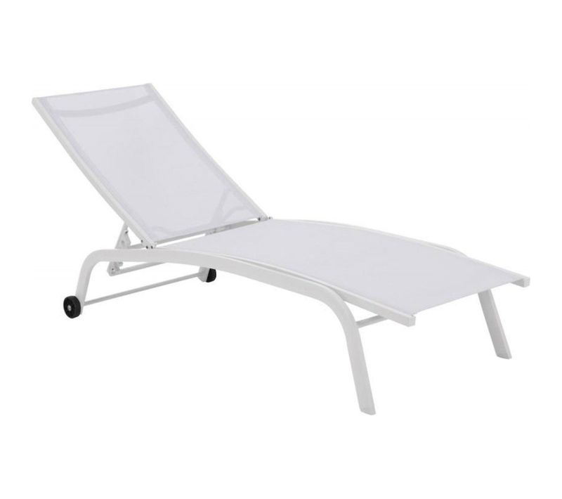 Bain De Soleil élégant Textile Blanc Et Aluminium