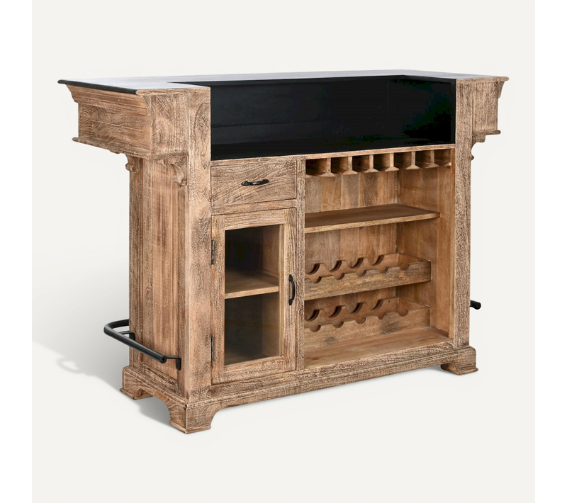 Bar élégant Bois Et Métal Pour Salon Cosy