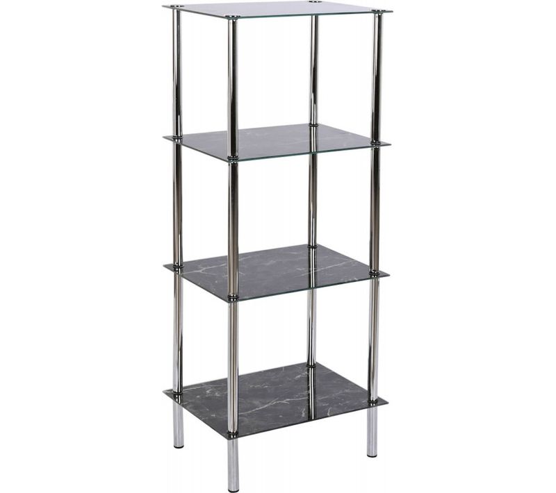 Etagère Élégance Marbre Argenté Pour Salle De Bain Chic