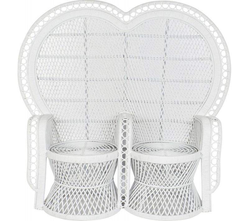 Fauteuil élégant En Rotin Blanc Pour Salon Chic