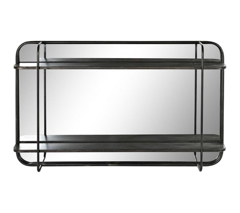 Miroir Mural Chic Et Élégant En Métal Noir