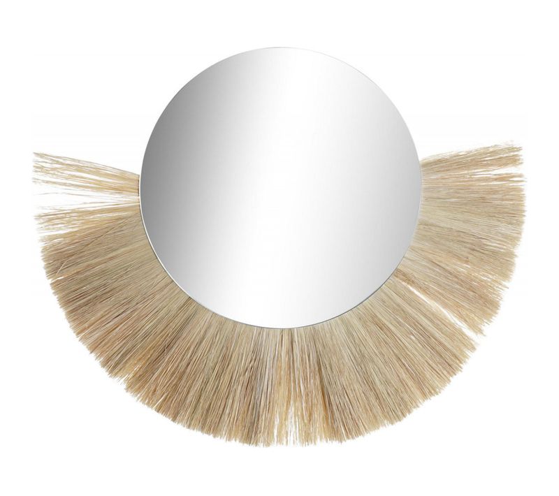 Miroir Mural Élégant En Jute Fait Main Pour Déco Nature