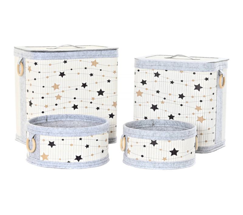 Panier élégant étoilé En Bambou Pour Linge