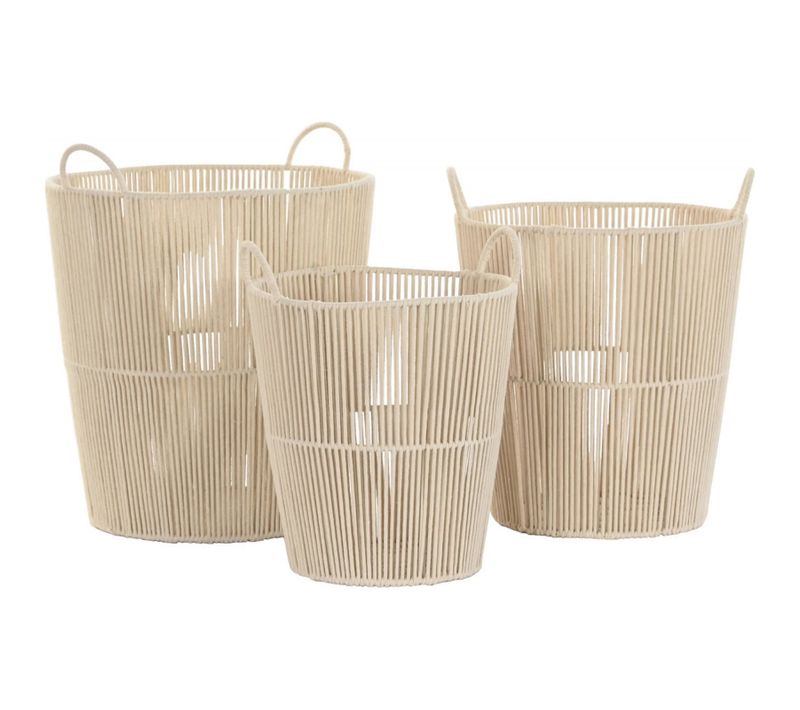 Panier Beige Chic En Coton Pour Déco Et Rangement