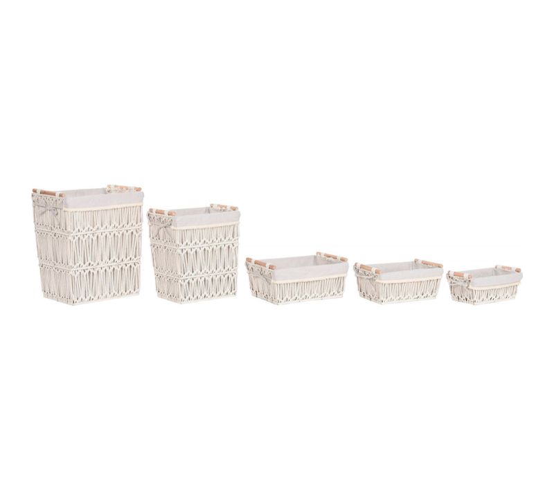 Panier Macramé Blanc Pour Déco Intérieure Chic