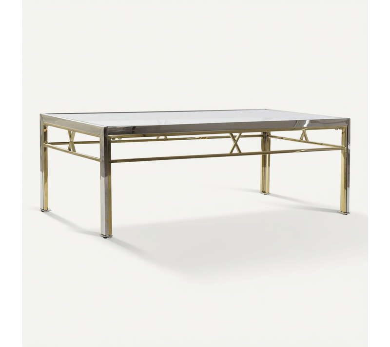 Table Basse Design En Verre Et Acier Argenté élégant