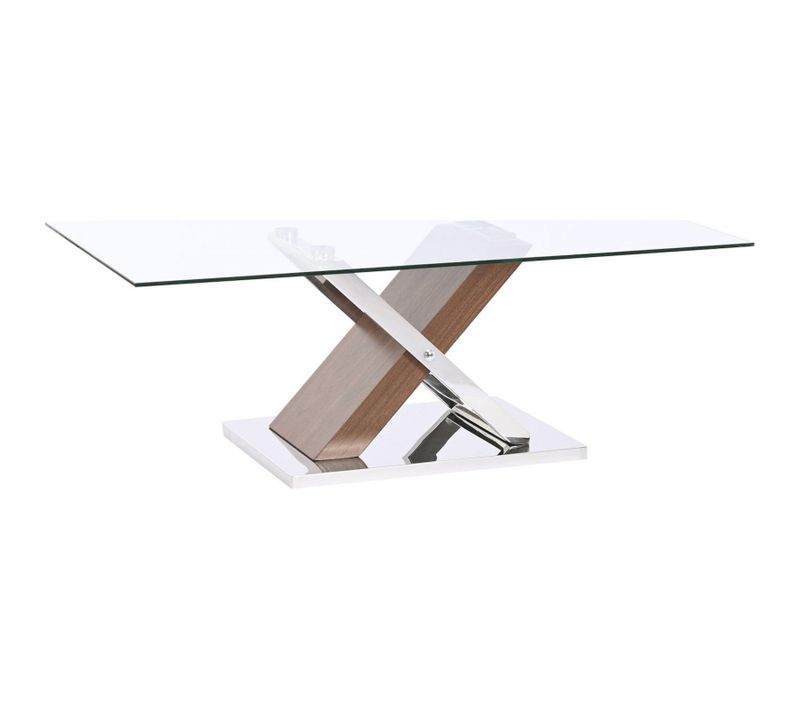 Table Basse Élégance Moderne Finition Bois Et Acier