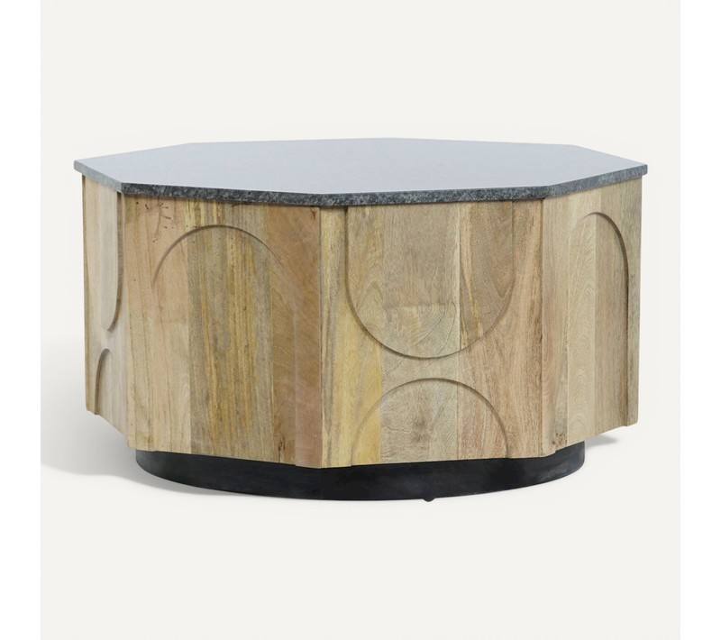Table Basse élégance Marbre Mango Et Bois Exotique