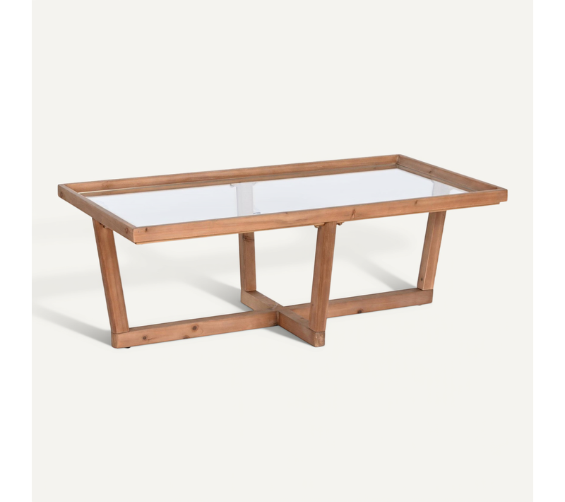 Table Basse En Verre Et Bois épicéa élégance Naturelle