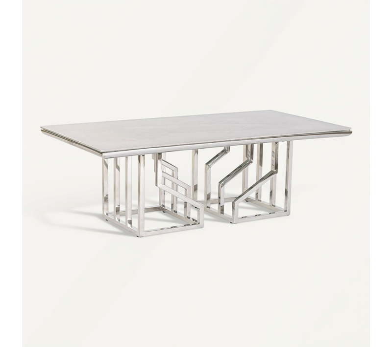 Table Basse Verre Effet Marbre Blanc élégant