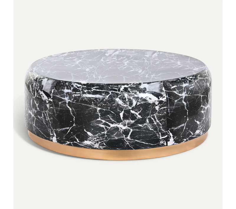 Table Basse Marbre Noir éclat Doré Pour Salon Chic
