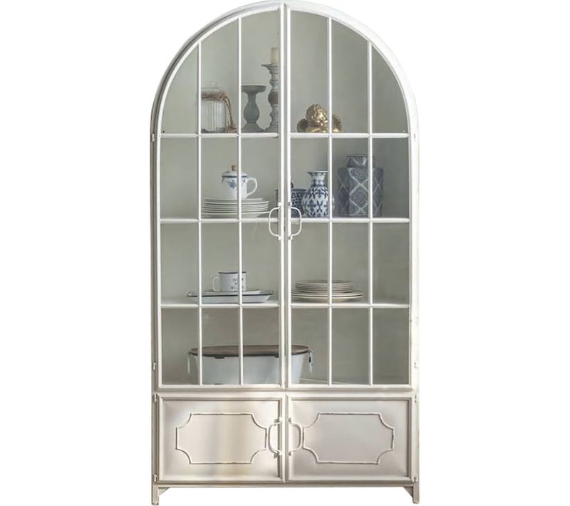 Vitrine Métal Blanc Élégante Pour Intérieur Chic