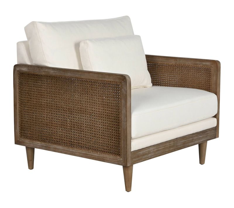 Fauteuil élégant En Rotin Blanc Pour Salon Cosy