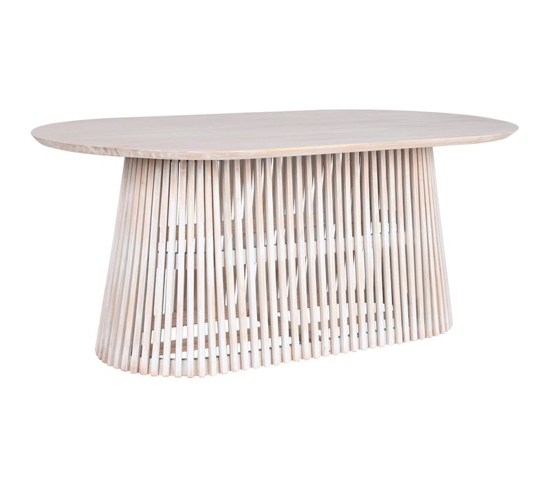 Table à Manger Ovale Style Épuré Blanche Meti