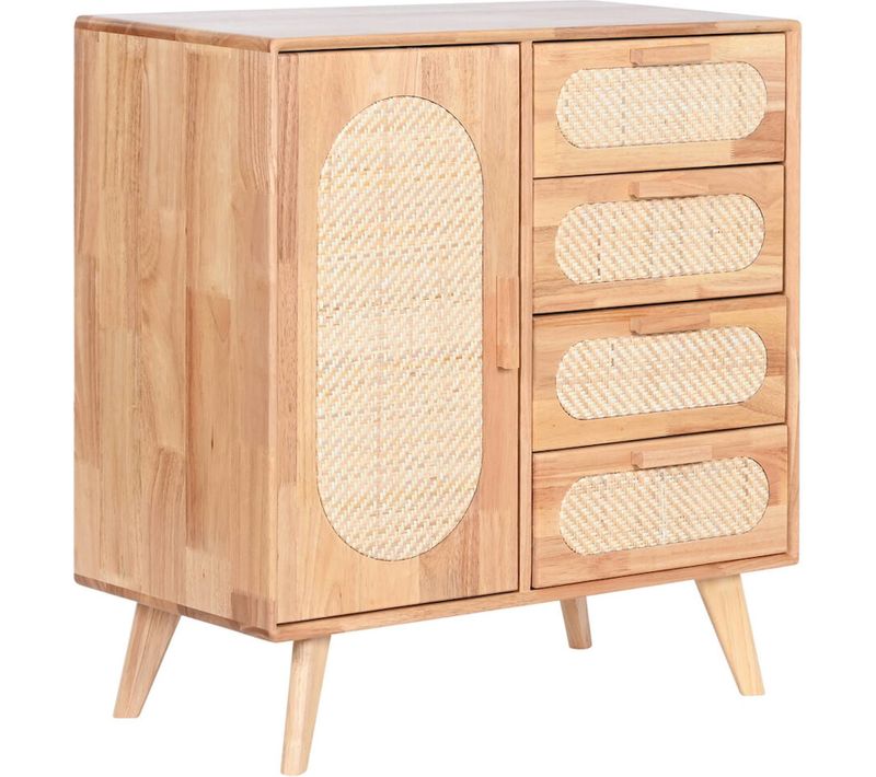 Buffet Bois Et Rotin Pour Salon Chic Et élégant