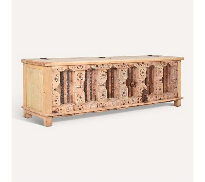 Meuble TV Bois Sculpté élégance Rustique Et Authentique