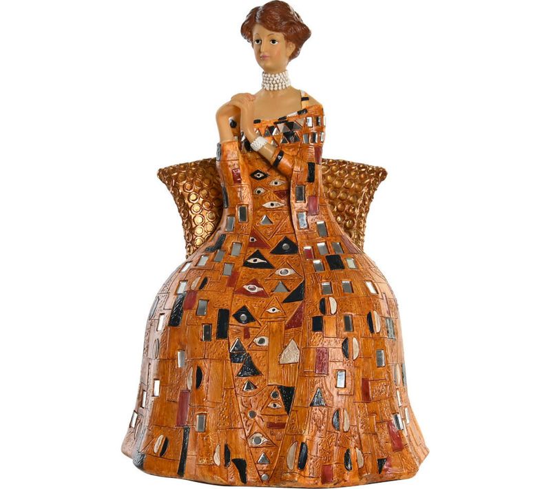 Statue Décorative Lady Jaune En Résine Style Traditionnel élégant