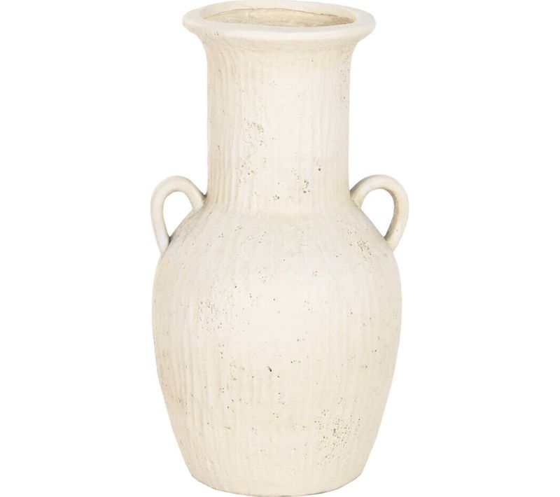 Vase Blanc Romantique En Magnesia Style Amphore Déco Élégante