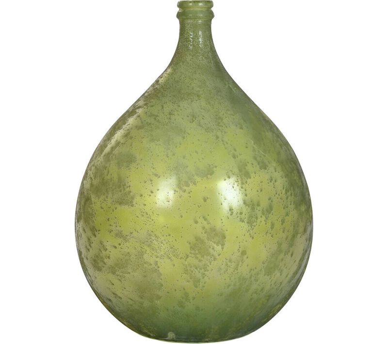 Vase Vert En Cristal Recyclé Effet Vieilli Style Cottage
