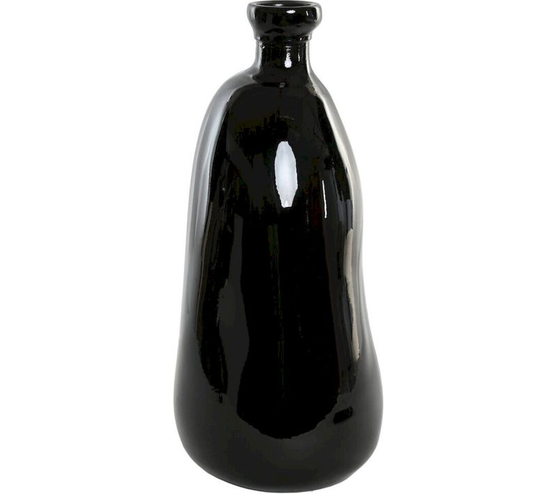 Vase Organique Noir En Cristal Recyclé Style Urban Chic