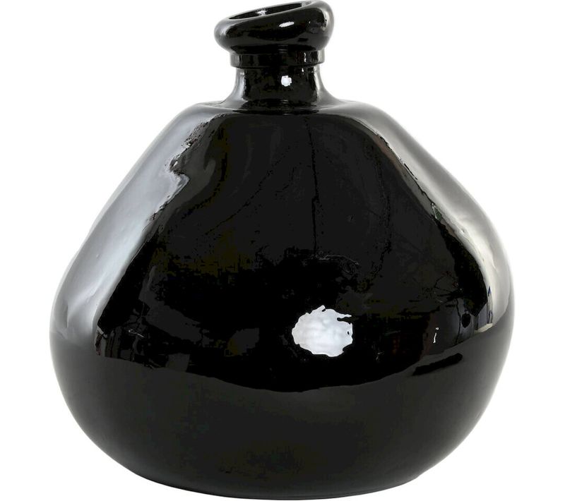 Vase Organique En Cristal Recyclé Noir Style Urbain élégant