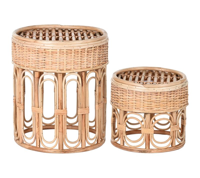 Table D'appoint En Osier Naturel Style Balinais