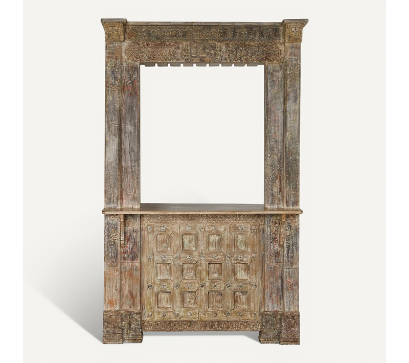 Mobilier De Bar En Teck Naturel Style Antique