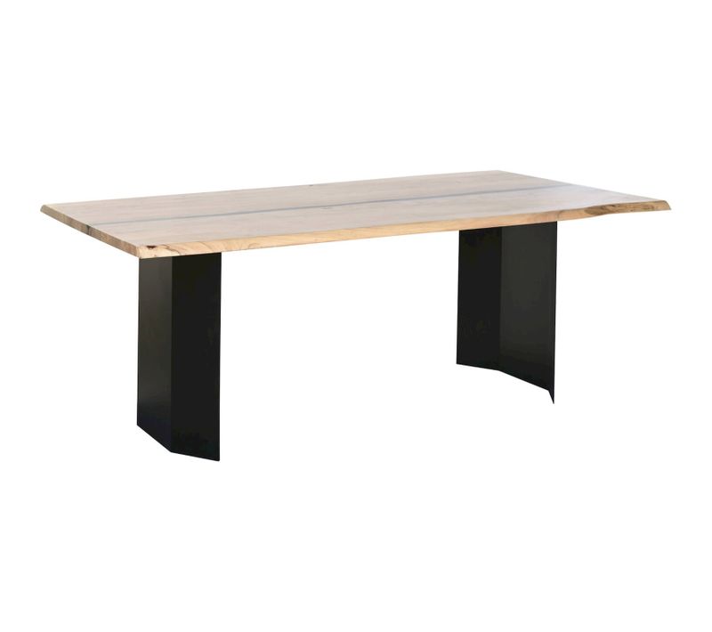 Table De Salle à Manger Acacia Et Métal Style Moderne