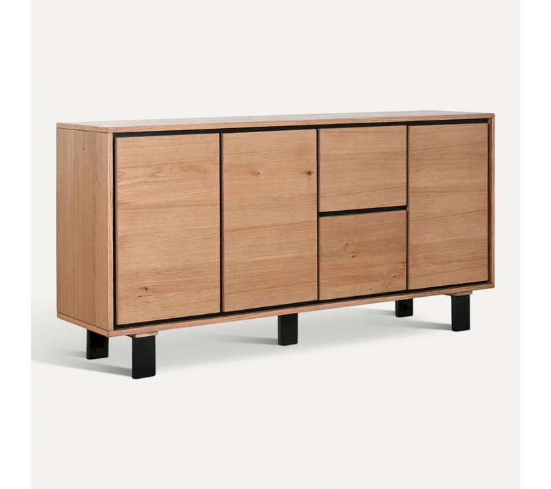 Buffet Scandinave En Bois Clair Et Métal Style Contemporain