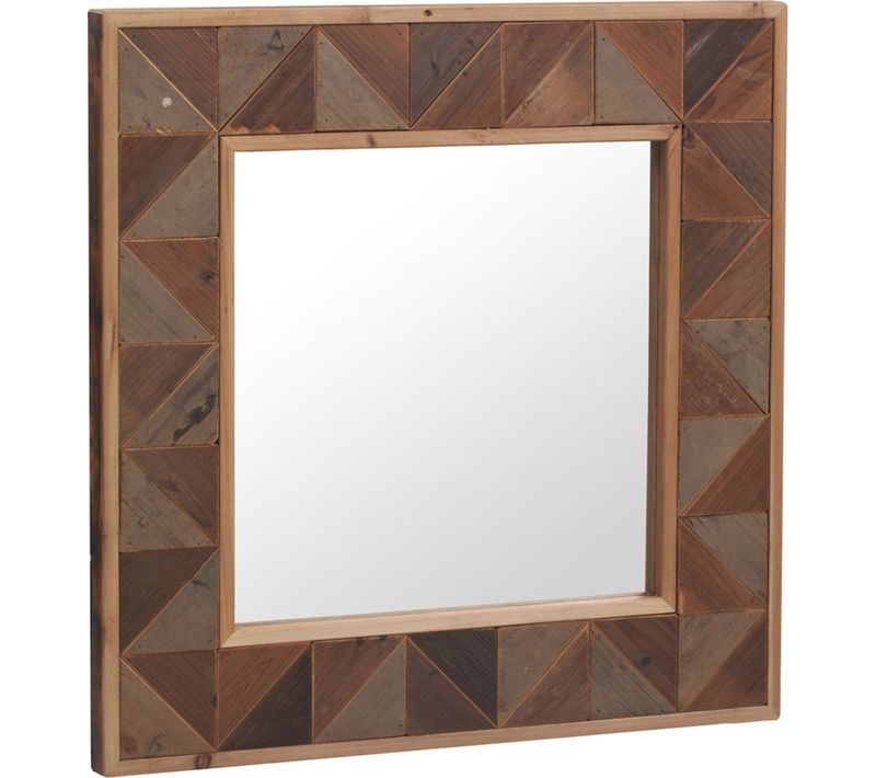 Miroir Carré Bois Recyclé Ambiance Naturelle Et Chaleureuse