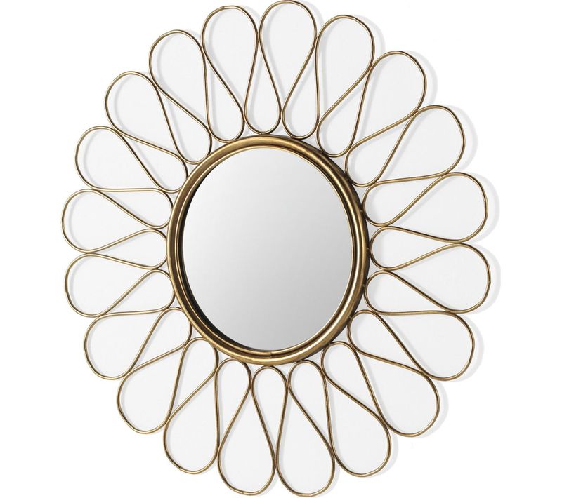 Miroir Mural Doré En Métal Style Vintage Prêt à Suspendre