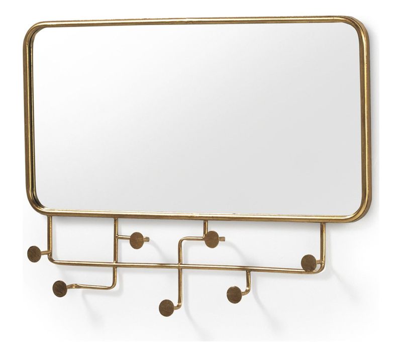 Miroir Mural Doré En Métal Style Vintage Pour Intérieur Élégant