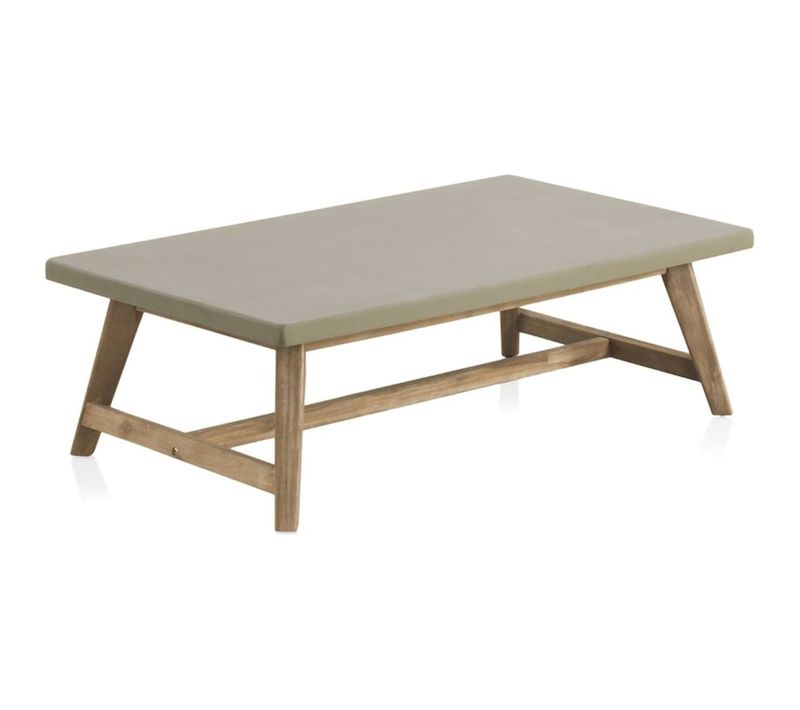 Table Basse Rectangulaire Bois Acacia Et Plateau Effet Béton