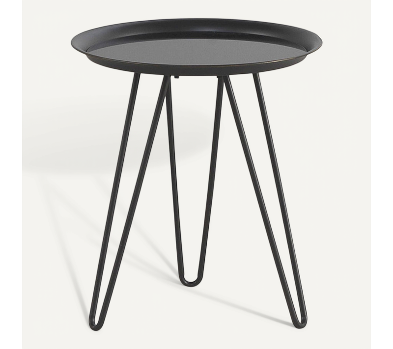 Table Basse Ronde Métal Noir Plateau Verre élégant Intérieur