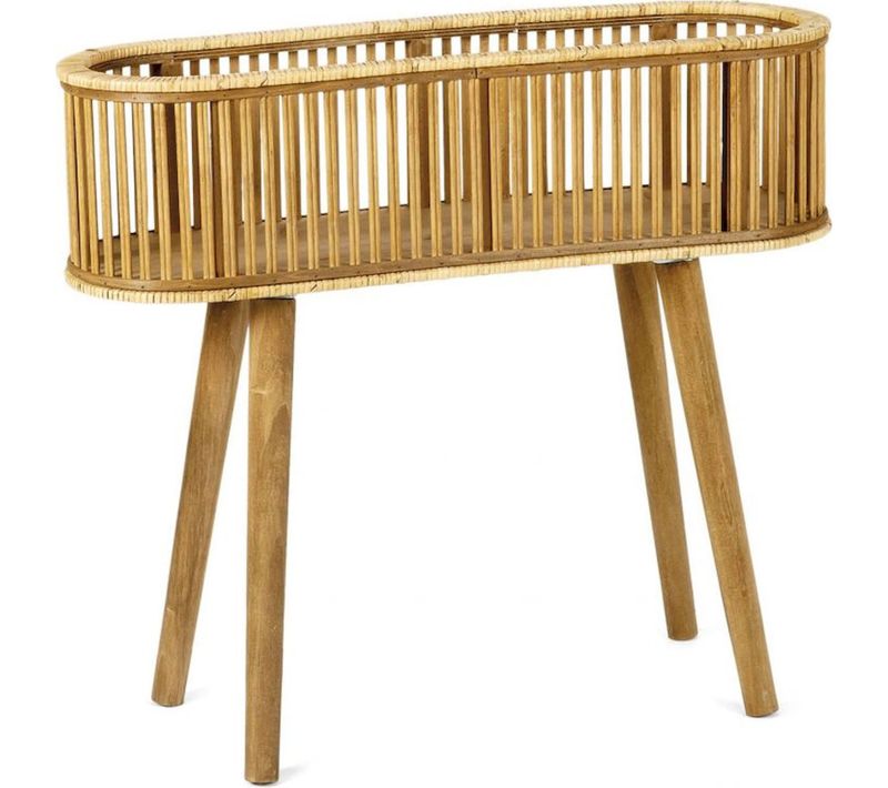 Cache Pot Sur Pied En Bambou Et Rotin Style Naturel élégant