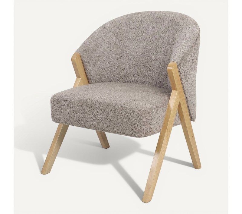 Fauteuil Doux Vison En Bois Et Tissu Pour Salon élégant