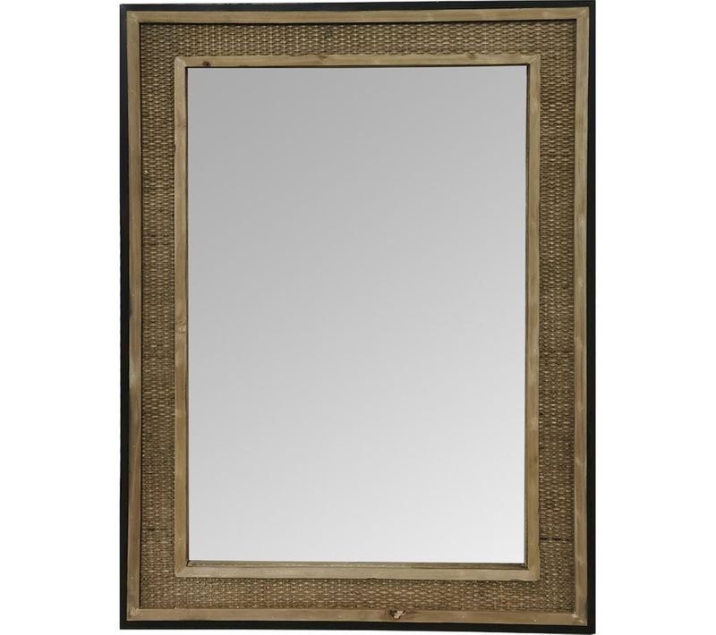 Miroir Mural Naturel Bois Métal Et Rotin Ambiance Chaleureuse