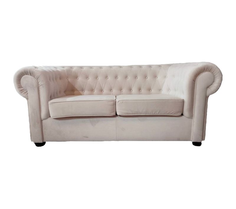 Sofa Chester Beige En Velours Ambiance Chaleureuse Et Élégante