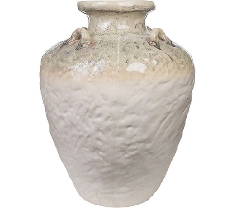 Vase Décoratif En Porcelaine Beige Avec Anses élégantes