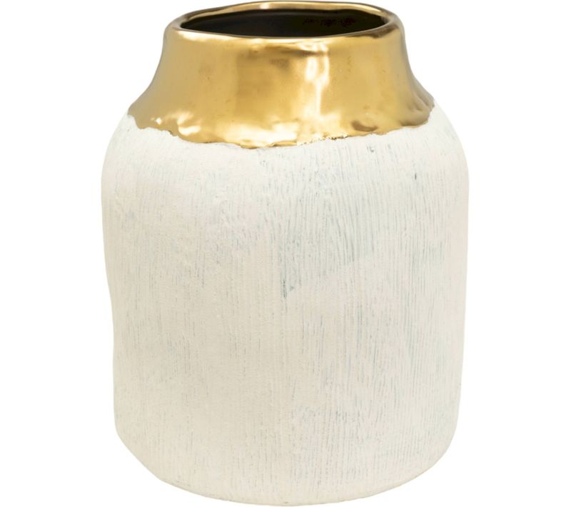 Vase En Porcelaine Blanc Doré Style Chaleureux Et Élégant