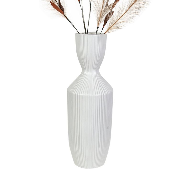 Vase Décoratif En Céramique Blanche Finition Mate élégante