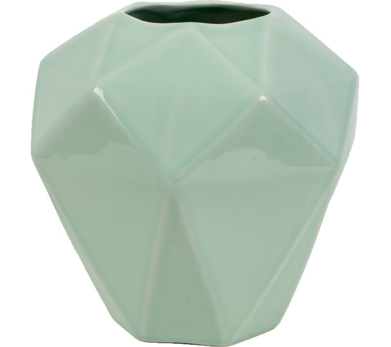 Vase Hexagonal Céramique Turquoise Design Élégant Maison