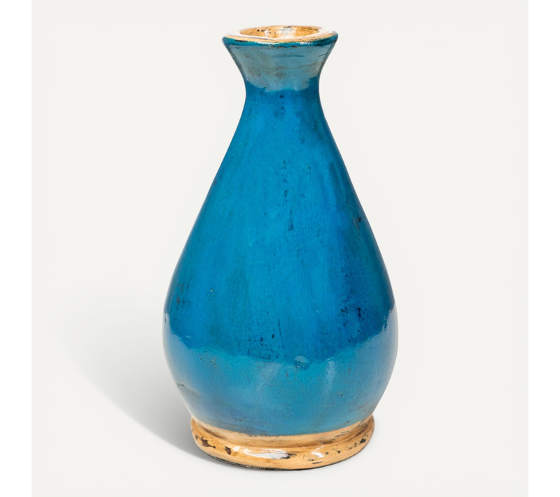 Vase Décoratif En Céramique Bleu Ambiance Méditerranéenne