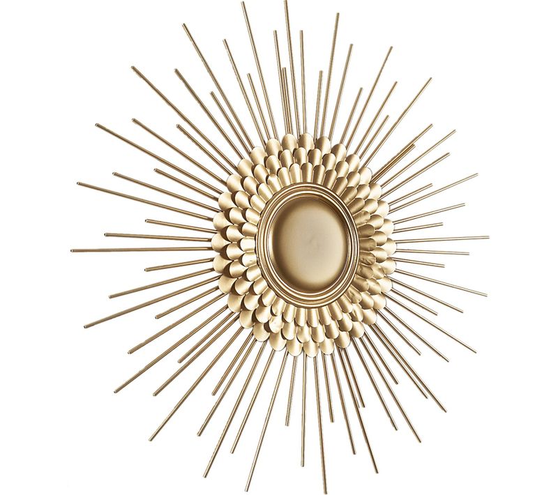 Miroir Mural Doré Design Soleil En Métal élégant