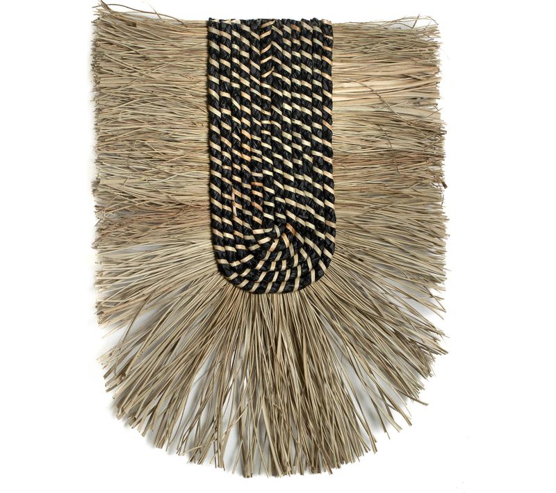 Décoration Murale Fibre Végétale Tressée Naturel Et Noir