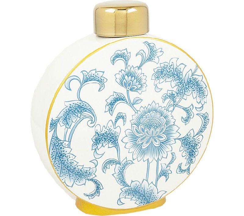 Vase Décoratif En Porcelaine Motif Floral Bleu élégant