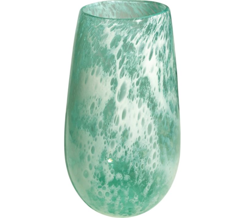 Vase Décoratif En Verre Vert Soufflé Pour Intérieur élégant