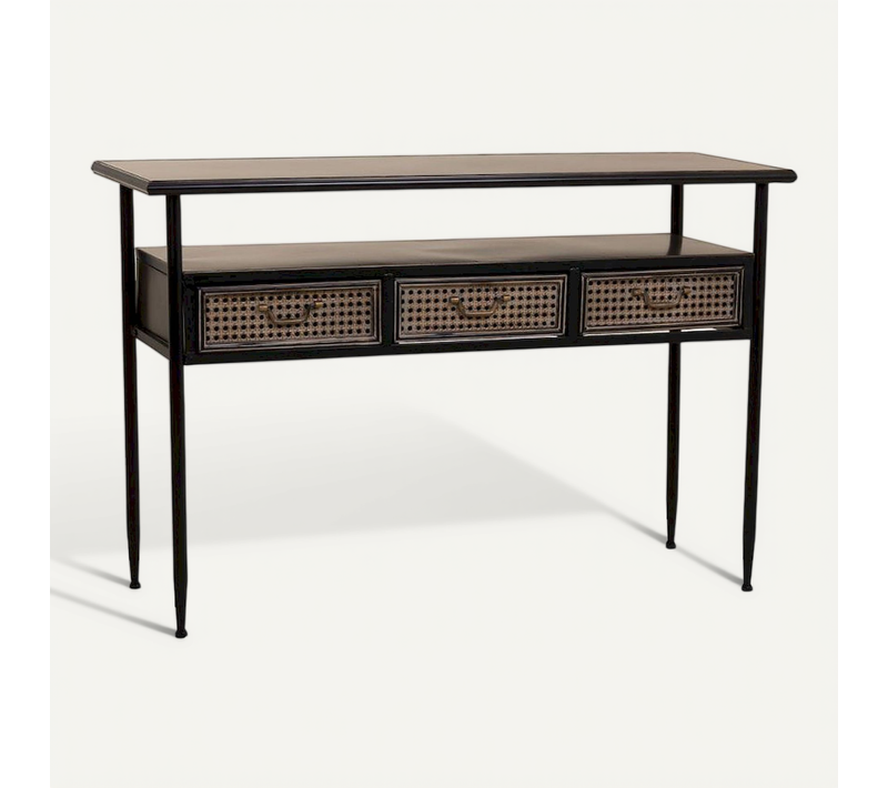 Console Métal Marron Style Vintage Ambiance Chaleureuse