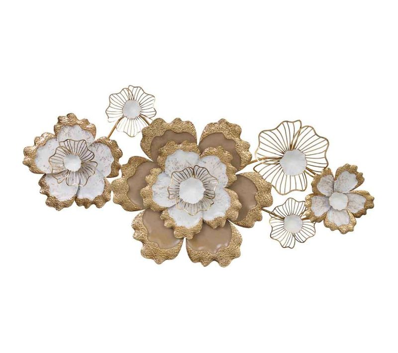 Décoration Murale Florale Multicolore En Pvc Et Synthétique
