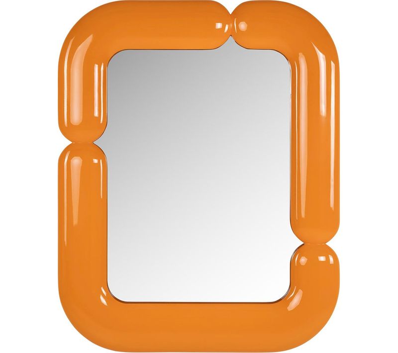 Miroir Mural Design Orange Accent Déco Intérieur Moderne
